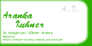 aranka kuhner business card
